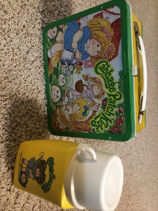Vintage 1983 Cabbage Patch Kids Metal Lunch Box W/ Thermos