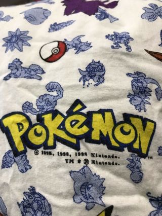 Vintage 1998 Nintendo Pokemon Blanket 41” X 36” 100 Authentic