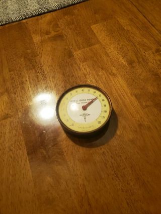 Vintage Thermometer Physicians Advertising 4 Inch Diameter. 3