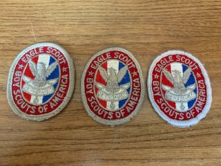 Bsa,  Three (3) Vintage Eagle Scout Rank Patches,  Type 3