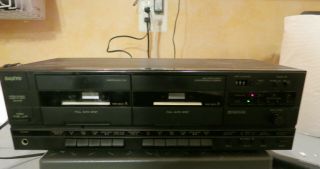 Vintage Sanyo Rd W389 Dual Cassette Tape Deck - -