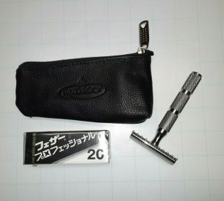 Razorock Hawk V3 Oc Stainless Steel (open Comb) With Case And 20ct Feather Pros