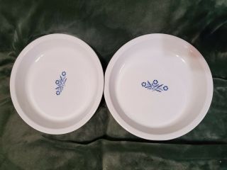 2 Vintage Corning Ware Blue Cornflower 9 " Pie Plates