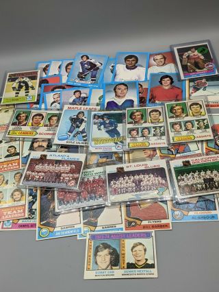 50 Vintage Topps Hockey Cards Orr Savard Stastny Rc 1973 1974 1975 1977 1978