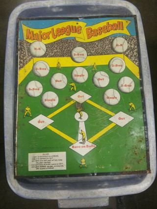 Vintage Pressman Toy Tin 2 Sided Game Board Major League Baseball/magnetic Darts