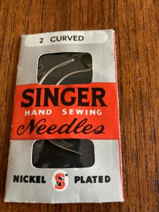 Vintage Singer Pack Of 2 Curved Hand Sewing Needles,  Upholstery