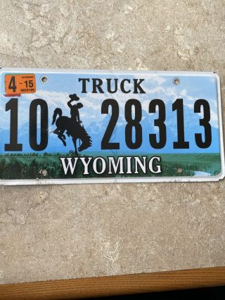 Vintage Wyoming License Plate Bucking Horse Cowboy Rodeo