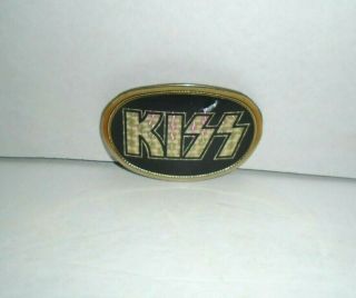 Kiss 1977 Pacifica Black Prism Logo Belt Buckle - Vintage Aucoin