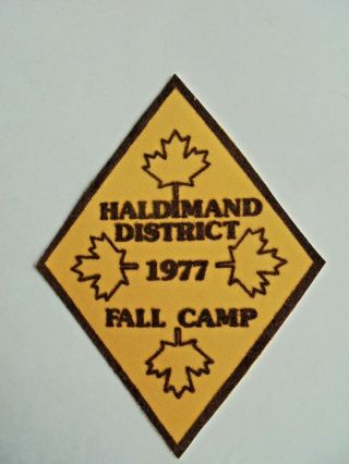 Cool Vintage 1977 Bsa Boy Scouts Haldimand District Fall Camp Cloth Patch