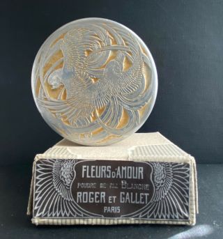 Roger & Gallet Fleurs D’ Amour Rene Lalique Aluminum Face Powder Tin