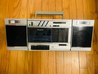 Vintage Sony Cfs - 3000 Transound Stereo Fm/am Cassette Recorder Boombox