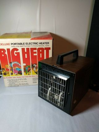 Vintage Big Heat 6200 Space Heater 1500/1200 Watts Wood Grain Portable