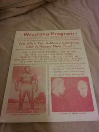 Romero Von Erich Nwa Bearcat Wright Vintage Wrestling Program 1966 Wwwf Kozak