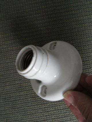 Vintage White Porcelain Light Socket Pull Chain