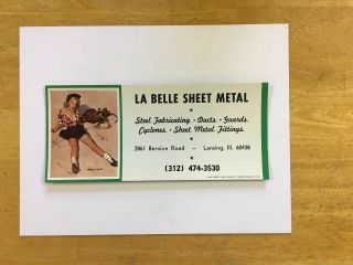 Vintage Gil Elvgren Pin Up Blotter “bronco Bested” La Belle Sheet Metal