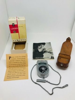 Vintage Sekonic Leader Light Meter L - V1 1954 W/ Leather Case,  Box