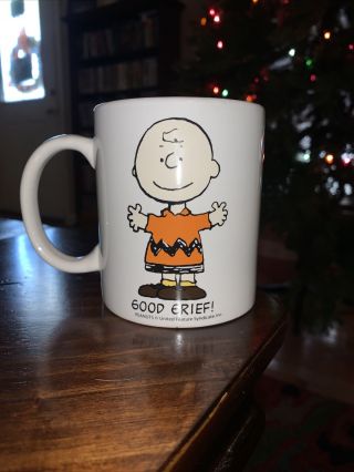Peanuts Charlie Brown Good Grief Ceramic Mug Coffee Cup Vintage