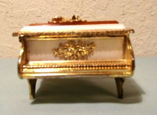 Vintage SANKYO Baby Grand Piano Jewelry Trinket Box with Rose Floral Design 3