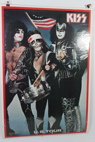 Vtg Kiss U.  S.  Tour 1976 Boutwell Aucoin Poster 23 X 34 Gene Ace Paul Peter