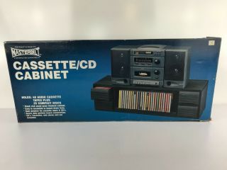 Vtg Masterbuilt Cassette Tape & Cd Storage Shelf Cabinet Boombox Stand Open Box