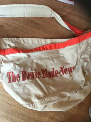 Vtg Paperboy Canvas Newspaper Carrier Bag The Bowie Blade.  Bowie,  Maryland