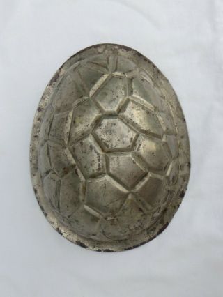 Vintage Large Cast Tin Easter Egg Mold 8 " X 5.  75 " Cake Chocolate Turtle Shell