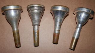 4 Vintage Trombone Baritone Euphonium Mouthpieces Olds Reynolds Getzen Holton