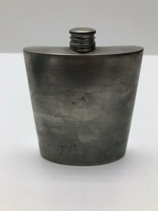 Vintage Pewter 6 Oz.  Flask - Made In Sheffield England (h)