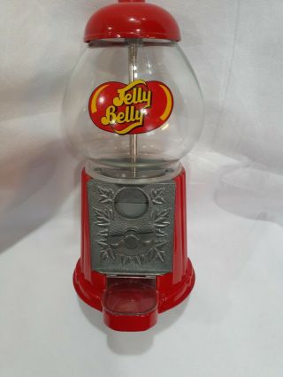 Vintage Jelly Bean Gumball Candy Machine Bank Metal Glass Globe Quarter 9 " Tall