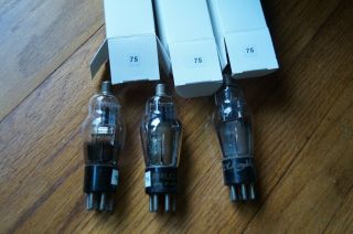 3 Vintage Type 75 Tubes Rca,  Philco And Another Look