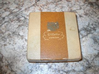 1950 Vintage Gillette Executive Safety Razor W/ Case,  Box,  & Blades
