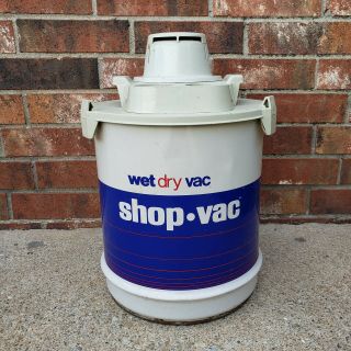 Vintage Shop Vac Heavy Duty Metal Wet Dry Vac Blue White W/hose