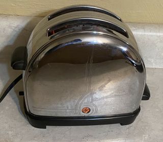 Vintage Sunbeam T - 9 Automatic Toaster Early Model Art Deco Chrome Black