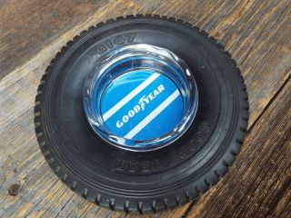 Vintage Goodyear Unisteel G167 Tire With Glass Ashtray