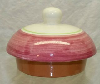Vintage Stangl Pottery Wild Rose Teapot Lid Only Trenton Nj Usa Pink Banded