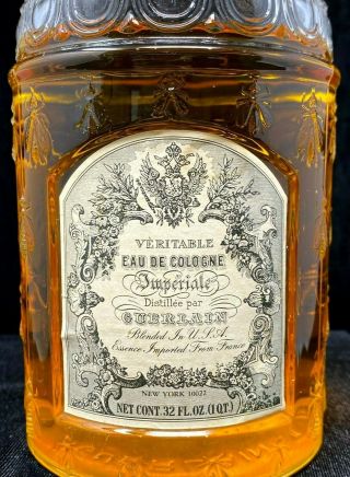 EMPTY READ Guerlain Veritable Splash Eau De Cologne Imperiale 32 oz Bee Bottle 2