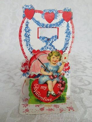 Vintage Valentine,  Fold Down,  Girl With A Parasol,  Germany