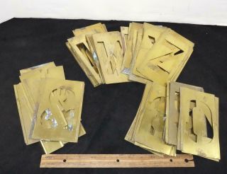 Vintage Adjustable 4 " Brass Stencils Lockedge W/ Letters Numbers & Others Reese