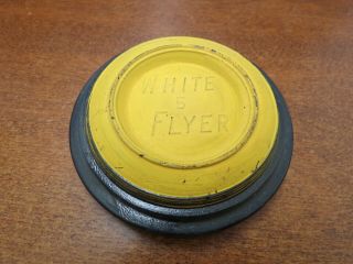 Vtg 1960s Western Clay Pigeon White Flyer Clay Target 5 Yellow Black