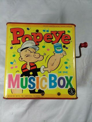 Vintage 1961 Matty Mattel Popeye In The Music Box Toy