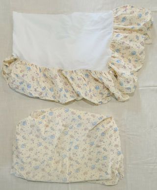 Vintage Quiltex Beatrix Potter & Friends Fitted Crib Sheet And Bed Skirt Vgpc