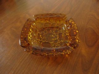 Vintage Amber Glass Bubble Ashtray 6 By 6
