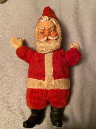 Vintage 21 " Santa Stuffed Figure Rubber Face,  Hands And Boots