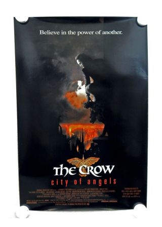 Vintage 1996 The Crow City Of Angels Two Sided Movie Theater Poster