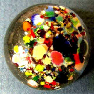 Rarig Glass Button Vintage Bright Multi Color Hand Painted Modern Art