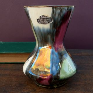 Vintage Bay Keramik West German Painted Purple Art Pottery Vase