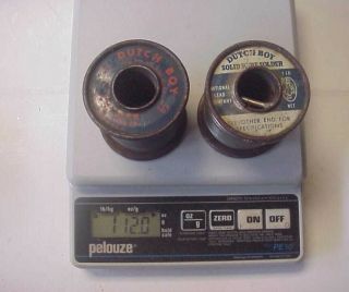 2 Spools Vintage Dutch Boy 95t/5a Solid Wire Solder 1 Lb.  Spools Diameter 10