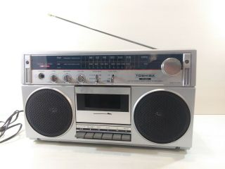 Vintage Toshiba Rt - 80s Cassette Recorder Boom Box Ghetto Blaster Stereo Read
