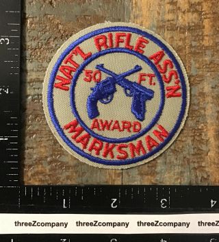 Vintage National Rifle Association Nra 50 Ft Marksman Award Patch