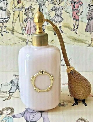 Marcel Franck Vaporisateur En Opaline Rose AnnÉes 50/ French Perfume Spray